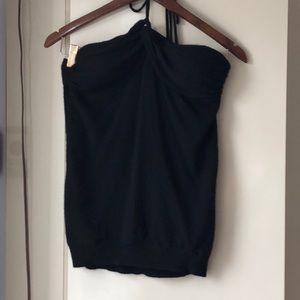 Black knit halter top